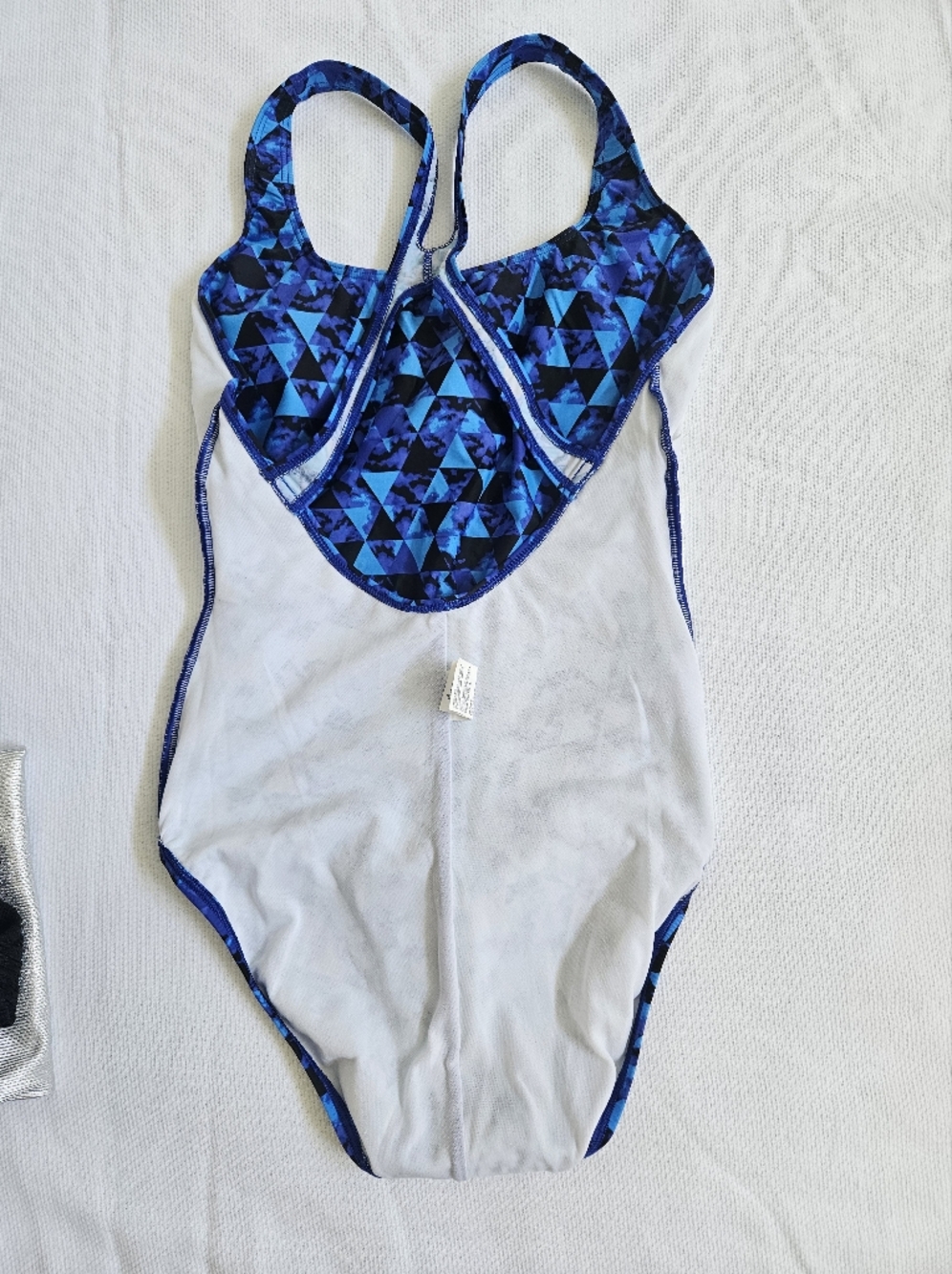 Speedo Blue Geometric Performance One Piece Swimsuit - Size 12 - Picture 6 of 6